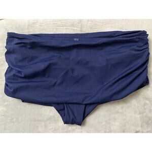 Skims 3X Sculpting Swim Fold Over Bikini Skirt Bottoms Navy BB-BRF-2756 NEW